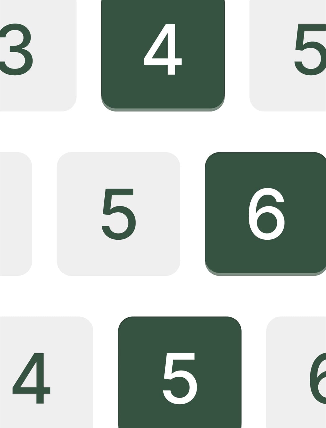 Golf scoring buttons showing selected and unselected scores